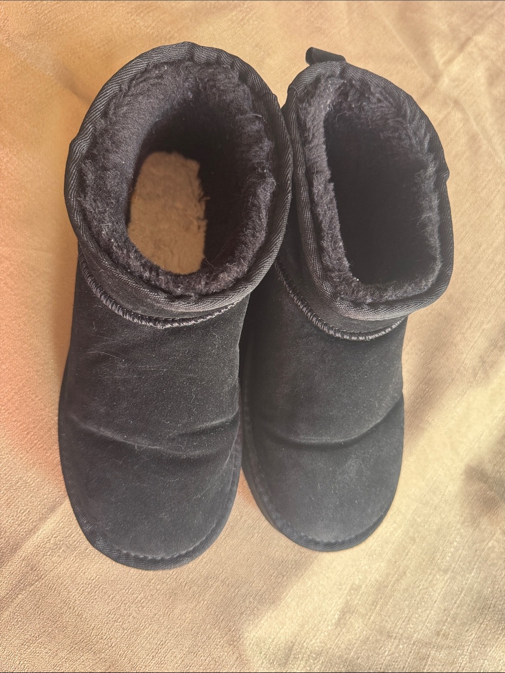 Cozy Women's Black Faux-Suede Lined Ankle Boots
